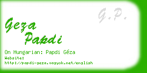 geza papdi business card